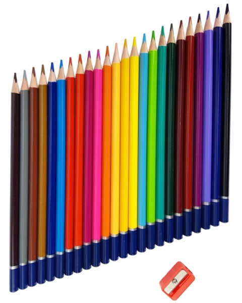 Kredki ołówkowe trójkątne 24 kol + temperówka Astra