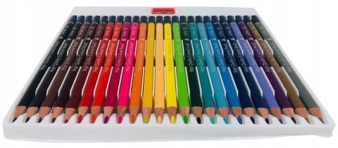 Kredki ołówkowe trójkątne 24 kol + temperówka Astra