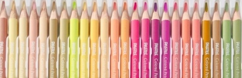 Kredki ołówkowe trójkątne dwustronne 48 kol + temperówka 24/48 Astra PASTEL