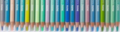 Kredki ołówkowe trójkątne dwustronne 48 kol + temperówka 24/48 Astra PASTEL