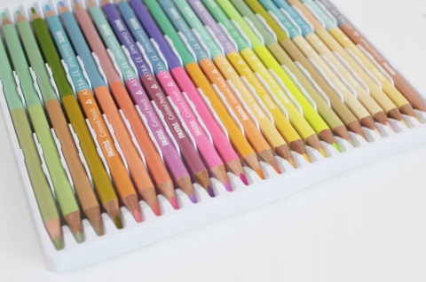 Kredki ołówkowe trójkątne dwustronne 48 kol + temperówka 24/48 Astra PASTEL