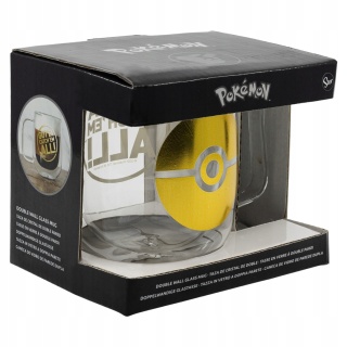 Kubek szklany z podwójnymi ściankami Pokemon 290 ml oficjalny