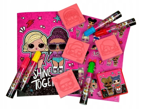 LOL SURPRISE notes flamastry naklejki pieczątki