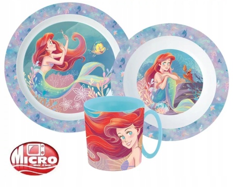 MAŁA SYRENKA zestaw śniadaniowy miska kubek 350