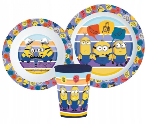 Minionki zestaw śniadaniowy miska kubek 260