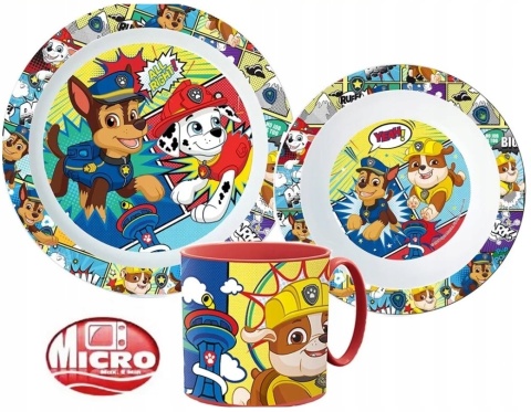 PSI PATROL zestaw śniadaniowy miska kubek 265ml