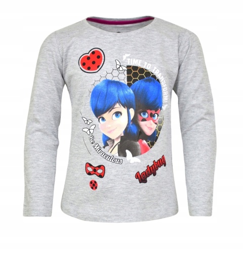 Bluzka t-shirt BIEDRONKA I CZARNY KOT 104