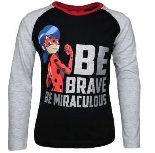 Bluzka t-shirt BIEDRONKA I CZARNY KOT 128