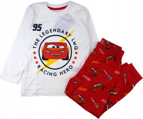 Piżama AUTA ZYGZAK MCQUEEN dziecięca piżama chłopięca długi rękaw 116