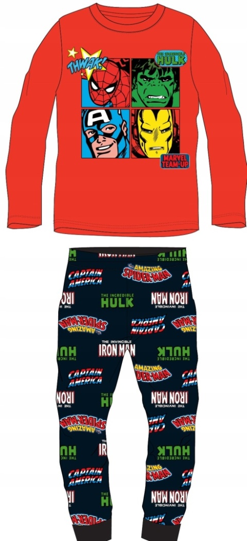 Piżama AVENGERS HULK dziecięca chłopięca długi rękaw 104