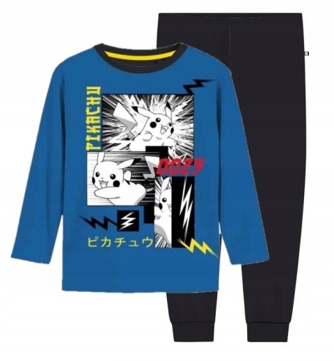 Piżama POKEMON PIKACHU dziecięca piżamka chłopięca długi rękaw 110/116
