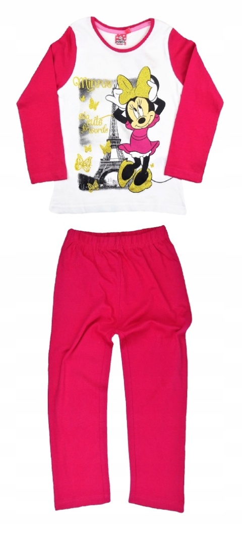 Piżama MYSZKA MINNIE dziecięca brokat 116