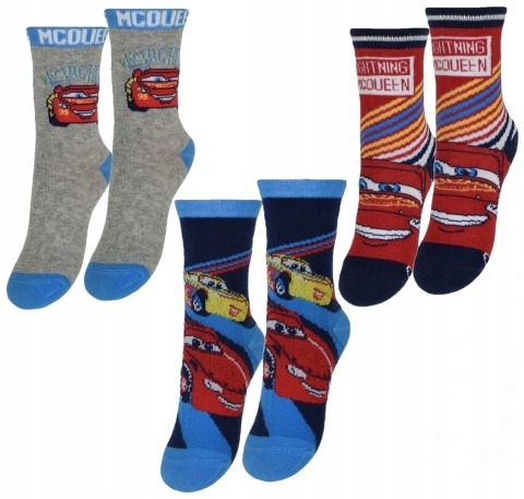 Skarpetki skarpety AUTA ZYGZAK MCQUEEN 3-pak 27/30