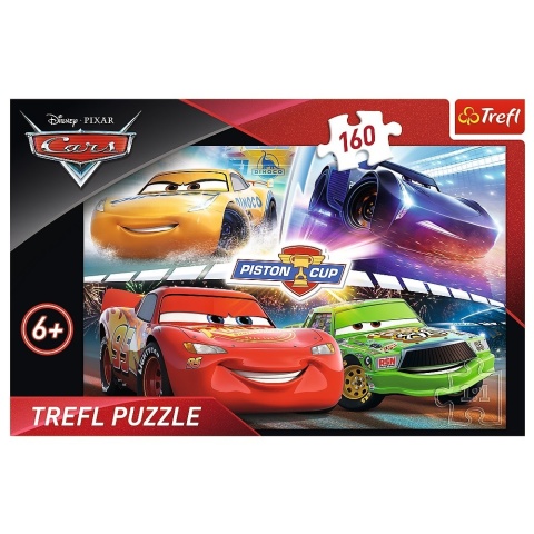 AUTA ZYGZAK MCQUEEN Zwycięski wyścig Cars Trefl Puzzle 160 EL 15356
