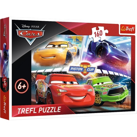 AUTA ZYGZAK MCQUEEN Zwycięski wyścig Cars Trefl Puzzle 160 EL 15356