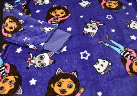 Bluza dziecięca sunddie Koci Domek Gabi pluszowy koc polarowy ponczo 7-12lat