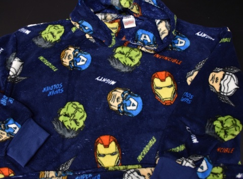 Bluza dziecięca sunddie Avengers pluszowy koc polarowy ponczo 7-12lat