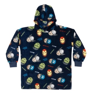 Bluza dziecięca sunddie Avengers pluszowy koc polarowy ponczo 7-12lat