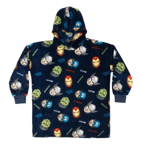 Bluza dziecięca sunddie Avengers pluszowy koc polarowy ponczo 7-12lat