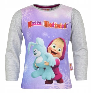 Bluzka t-shirt MASZA I NIEDŹWIEDŹ długi rękaw 128