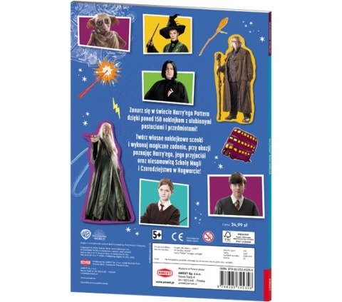 Harry Potter Księga naklejek zadania łamigłówki z naklejkami