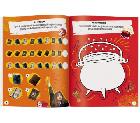 Harry Potter Księga naklejek zadania łamigłówki z naklejkami