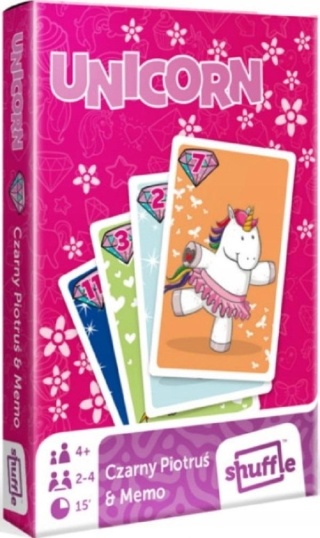 Karty gry czarny Piotruś memo unicorn Jednorożce