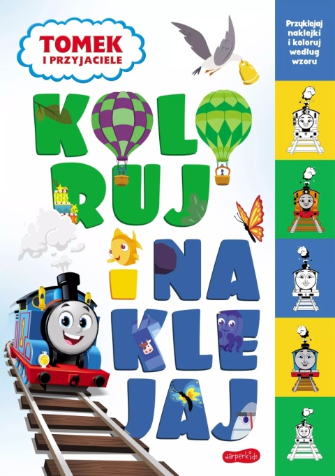 Koloruj i naklejaj Tomek i Przyjaciele kolorowanka naklejki