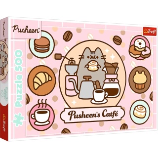 Puzzle Trefl kotki Pusheen w kawiarni 48x34 cm 500 EL 37528