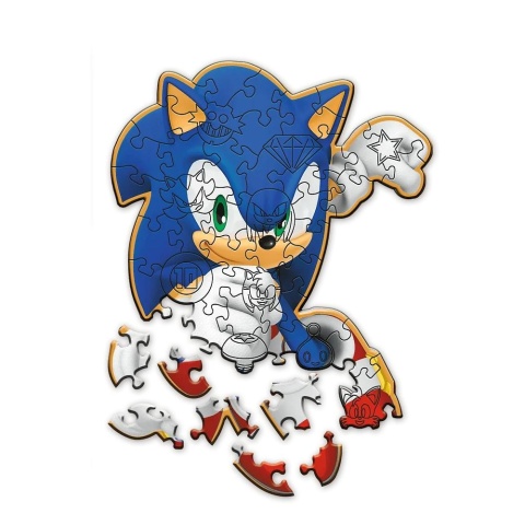 Puzzle drewniane shape unikalne kształty 50 el. Radosny Sonic Trefl