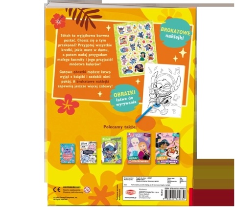 Stich Mega kolorowanka brokatowe naklejki Lilo i Stitch
