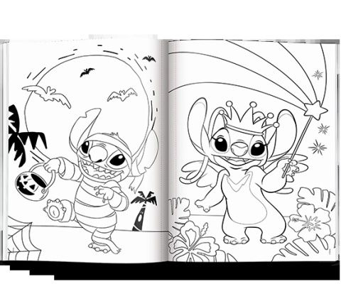 Stich Mega kolorowanka brokatowe naklejki Lilo i Stitch