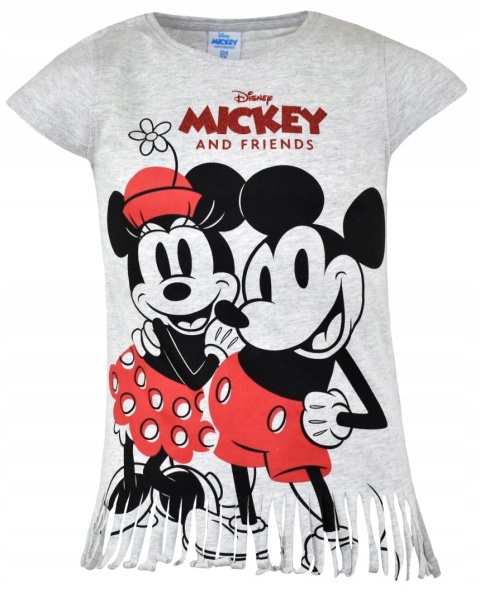 T-shirt bluzka koszulka frędzle MYSZKA MINNIE 152