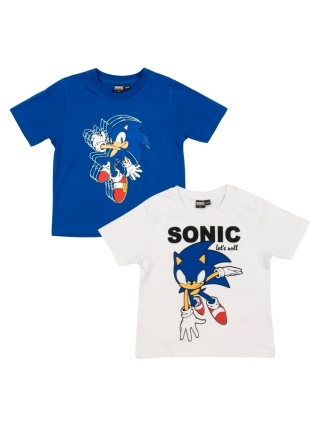 T-shirt koszulka dziecięca Sonic bluzeczka bawełniana 2- pak 122/128