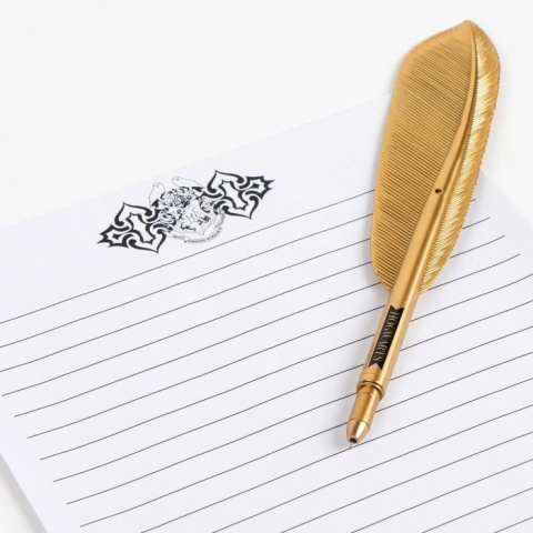 Zestaw do pisania listów z Hogwartu, papeteria koperty długopis złote pióro Harry Potter 10 szt