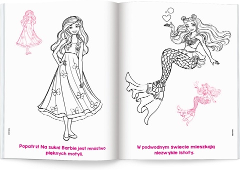 Barbie Naklejam i koloruję kolorowanka naklejki i wzorem
