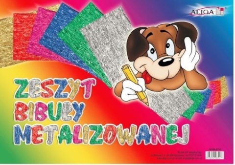 Bibuła marszczona metalizowana zeszyt A4 6 kartek 6 kolorów