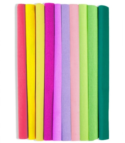 Bibuła marszczona karbowana Happy Color kolory kwiatowe mini 25x200 cm 10 kolorów