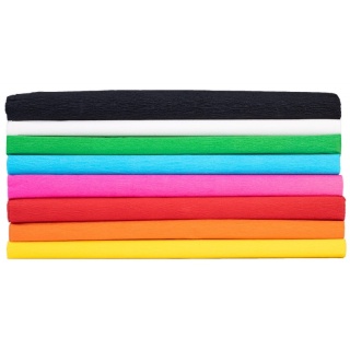 Bibuła marszczona karbowana Happy Color mix basic podstawowe mini 25x200 cm 8 kolorów