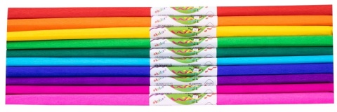 Bibuła marszczona karbowana Happy Color mix tęcza mini 50x200 cm 10 kolorów