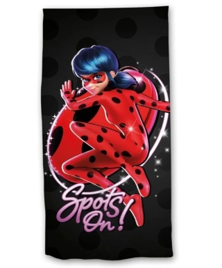 Biedronka i Czarny Kot Spots on Ręcznik kąpielowy plażowy bawełniany 70x140