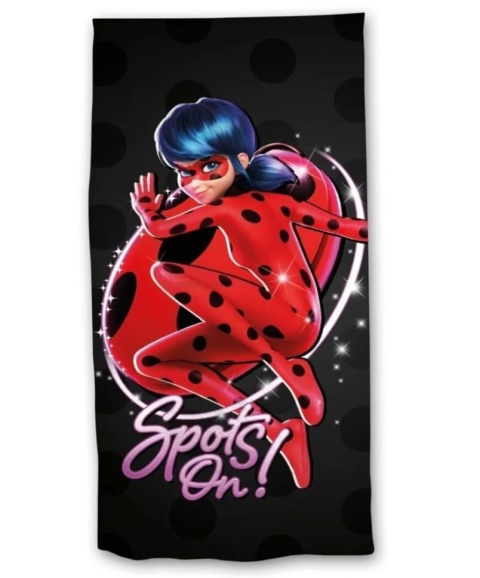 Biedronka i Czarny Kot Spots on Ręcznik kąpielowy plażowy bawełniany 70x140