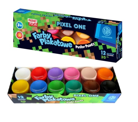 Farby plakatowe Astra 20 ml PIxel One 12 kolorów
