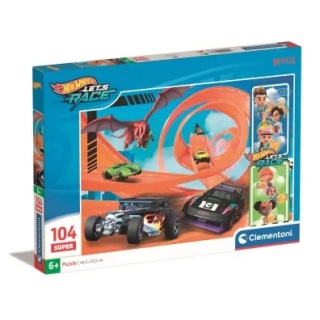 Hot Wheels Puzzle Clementoni auta wyscigówki 104 el 48,5 33, 5 cm25776