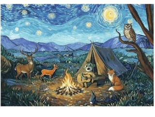 Inspired By Art Przy ognisku Trefliki Puzzle Trefl 100 EL