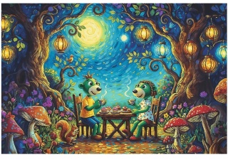 Inspired By Art Spotkanie w kawiarni Trefliki Puzzle Trefl 100 EL