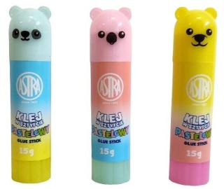 Klej w sztyfcie do papieru transparentny Astra pastelowy miś 15g