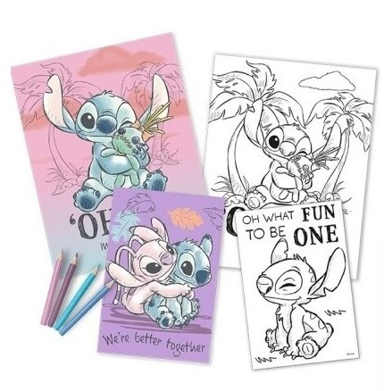 Kolorowanka Stich 2 szt zestaw kreatywny z kredkami LILO I STITCH