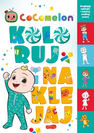 Koloruj i naklejaj Cocomelon kolorowanka naklejki