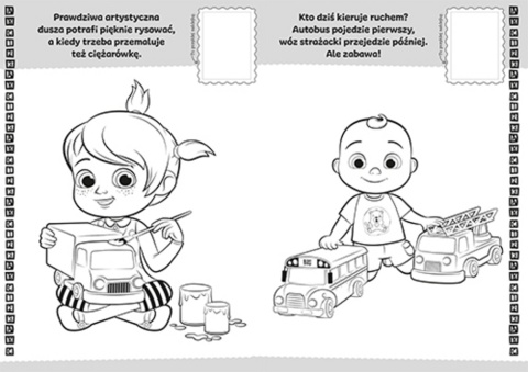 Koloruj i naklejaj Cocomelon kolorowanka naklejki